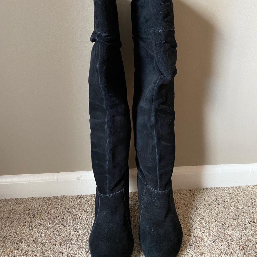 Tall Black Suede Boots